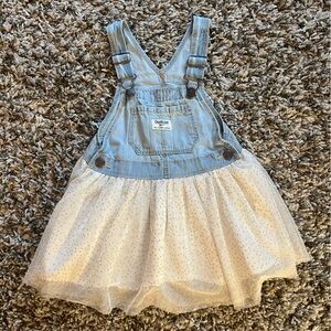 *EUC* OshKosh B'gosh Light Blue Denim Dress with Sparkly White Tulle size 3T